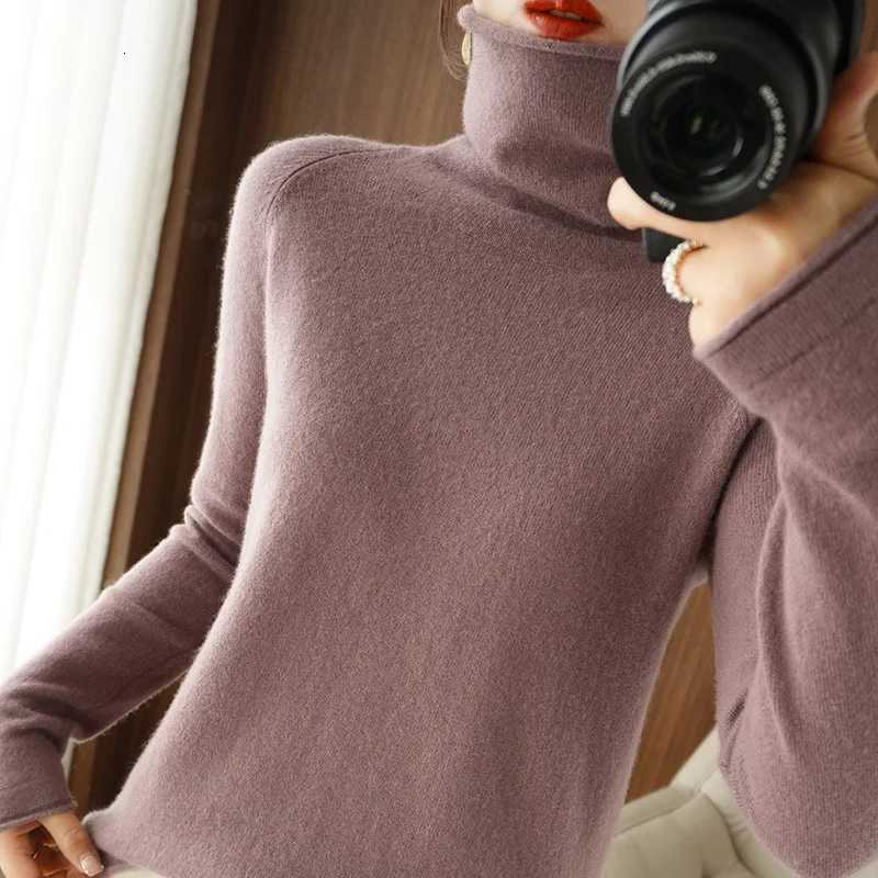 Autumn Winter Women Sweaters Turtleneck Long Sleeve Solid Slim Fit Basic Knit Tops Warm Bottoming Shirts High Strecth PulloversT251025
