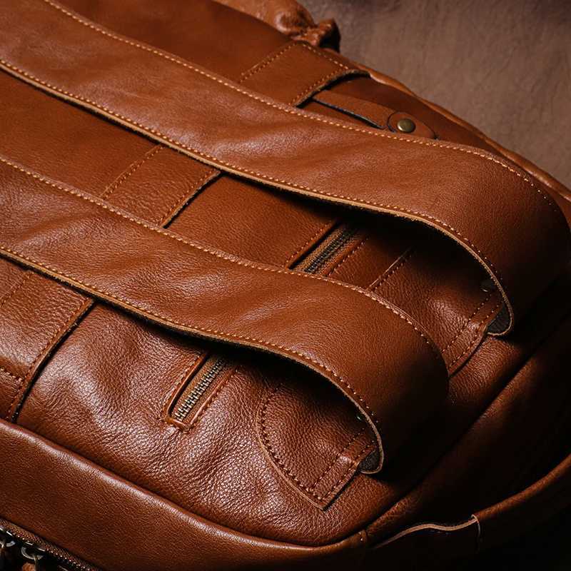 GURO High Quality Genuine Leather Backpack Men Large Capacity Business Travel bag Luxury Student School Bag Laptop Computer Pack W251025