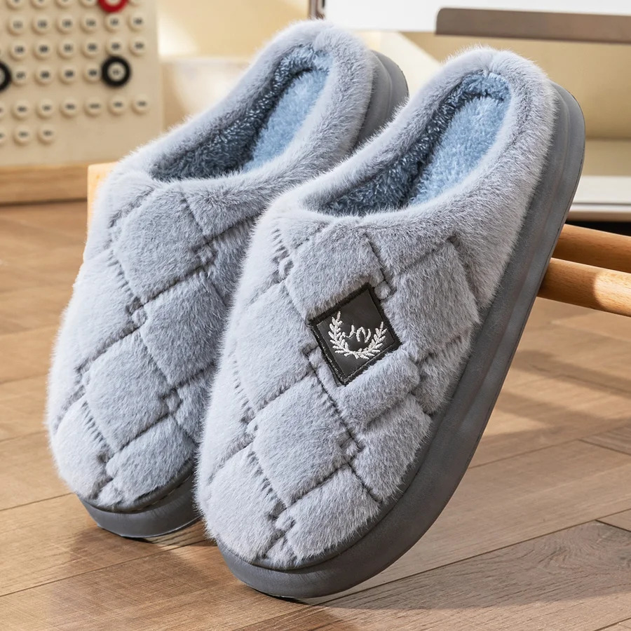 Pmoiste Fur Slippers Men Home EVA Platform Cushion Warm Soft er Living Room Shoes Cozy Nonslip High Quality Indoor251020