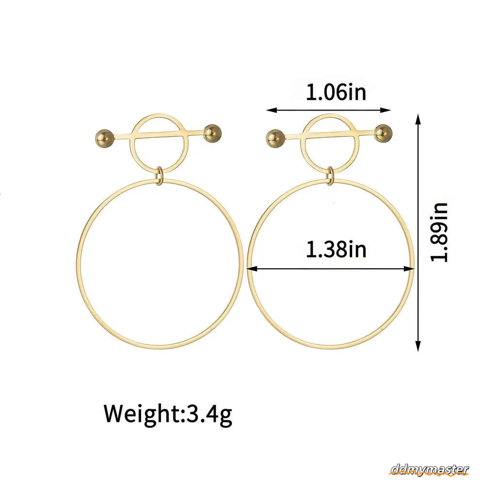 Gold-Plated Hoop Earrings: Stainless Steel Fashion Jewelry For Women - Circle Design Ddmymaster