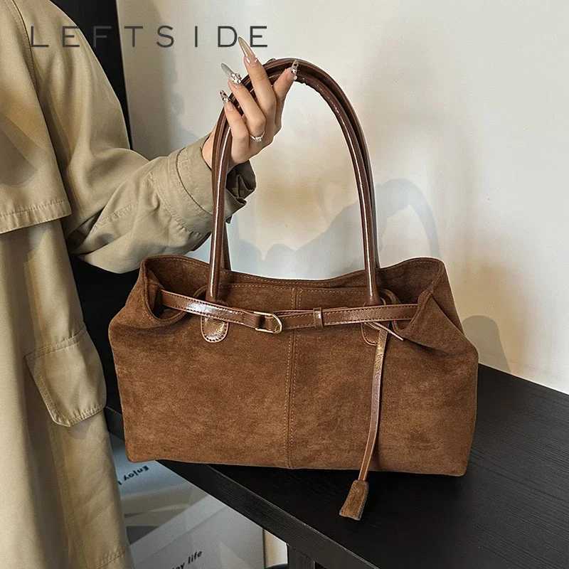 LEFTSIDE Large NUBUCK Underarm Bags Lady Shoulder Bag for Women 2024 Winter New Trend Fashion Trend Y2K Tote Bag Handbags Z251024