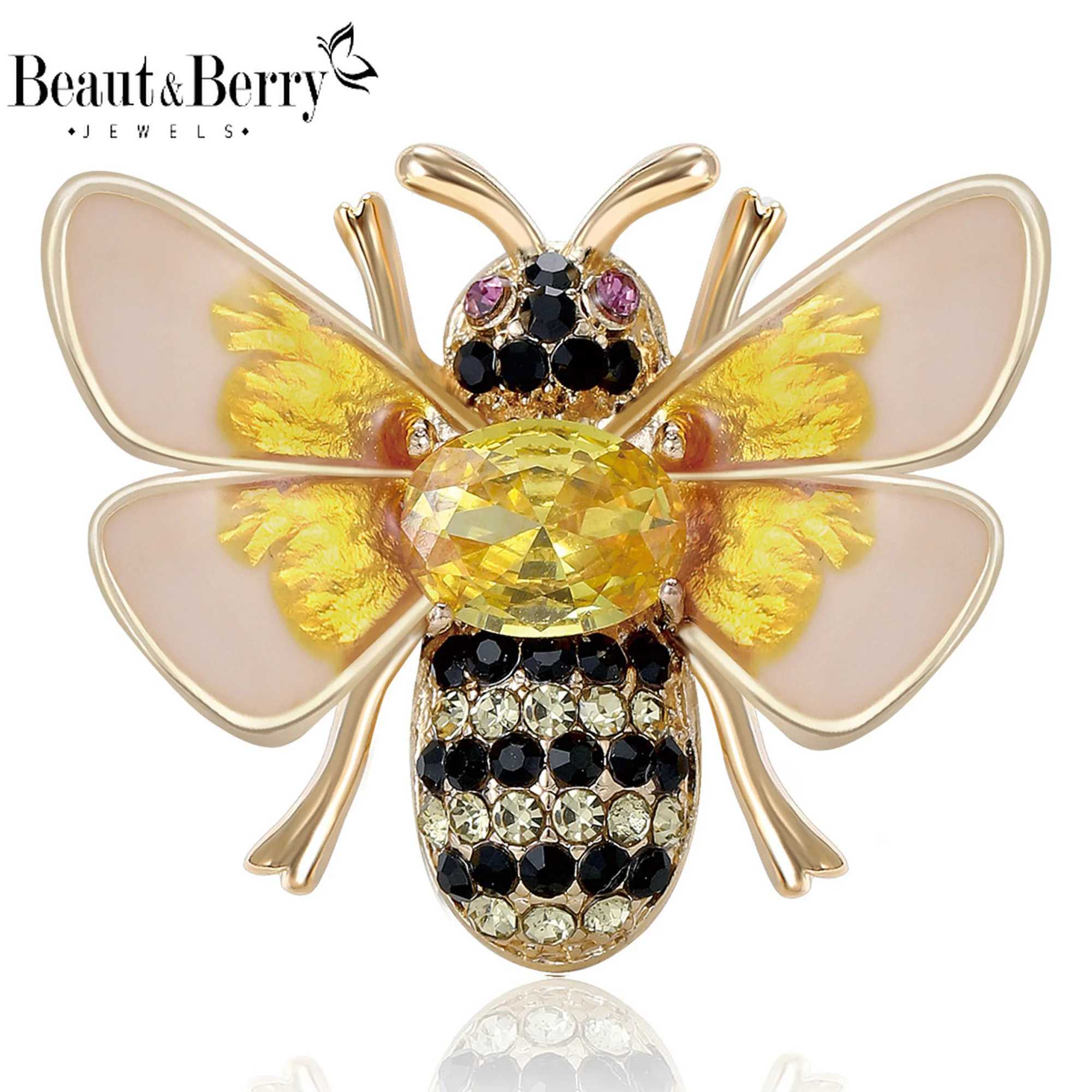 BeautBerry Luxury Rhinestone Bee Brooches for Women Unisex Insect Pins Casual Party Accessories New Gifts Friends Decoration J251115
