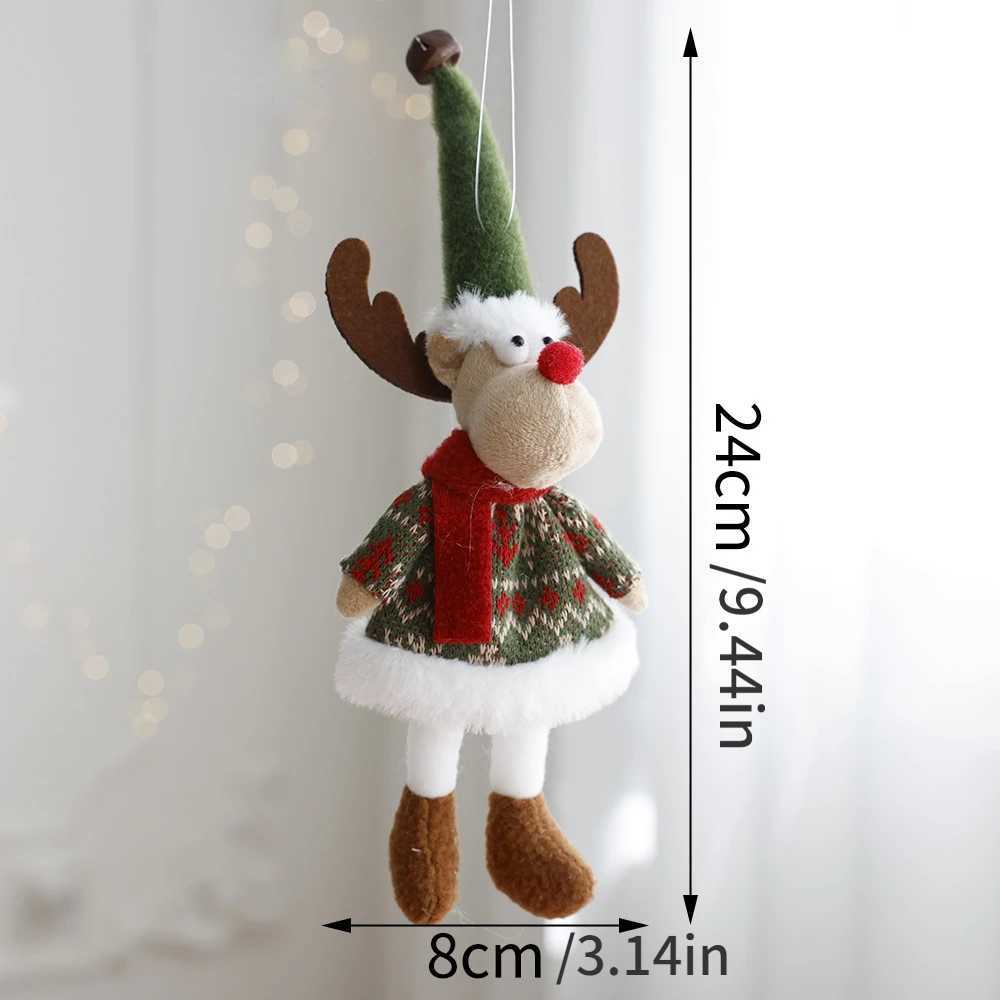 Christmas decoration fabric doll small figurine pendant plush elk Santa Claus snowman Christmas tree decorations C251024