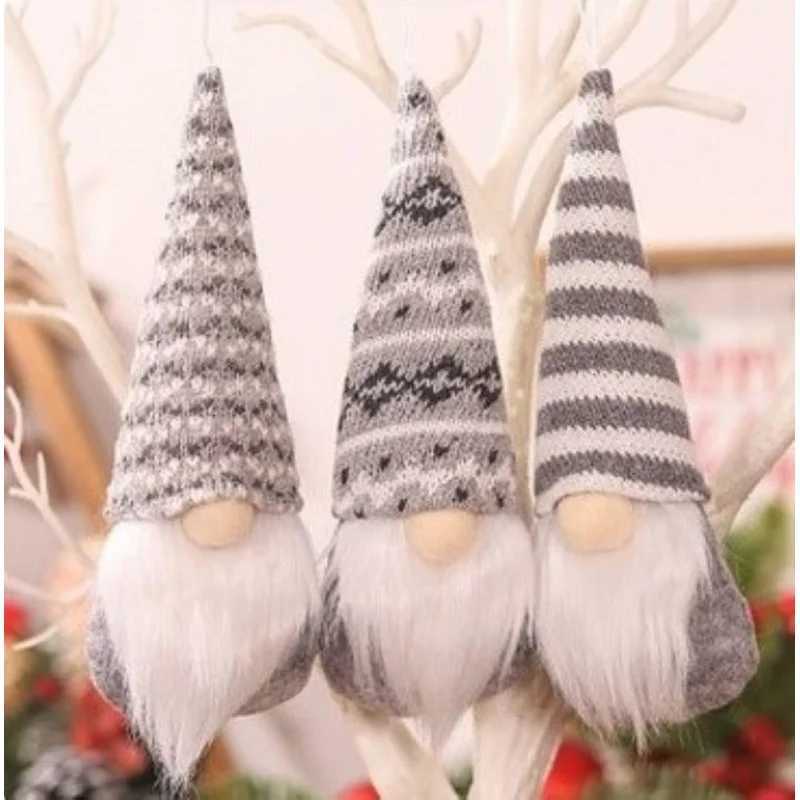 3pcs Christmas Hanging Decorations Swedish Handmade Plush Santa Elves Holiday Tree Ornaments Home Christmas Decor C2510241