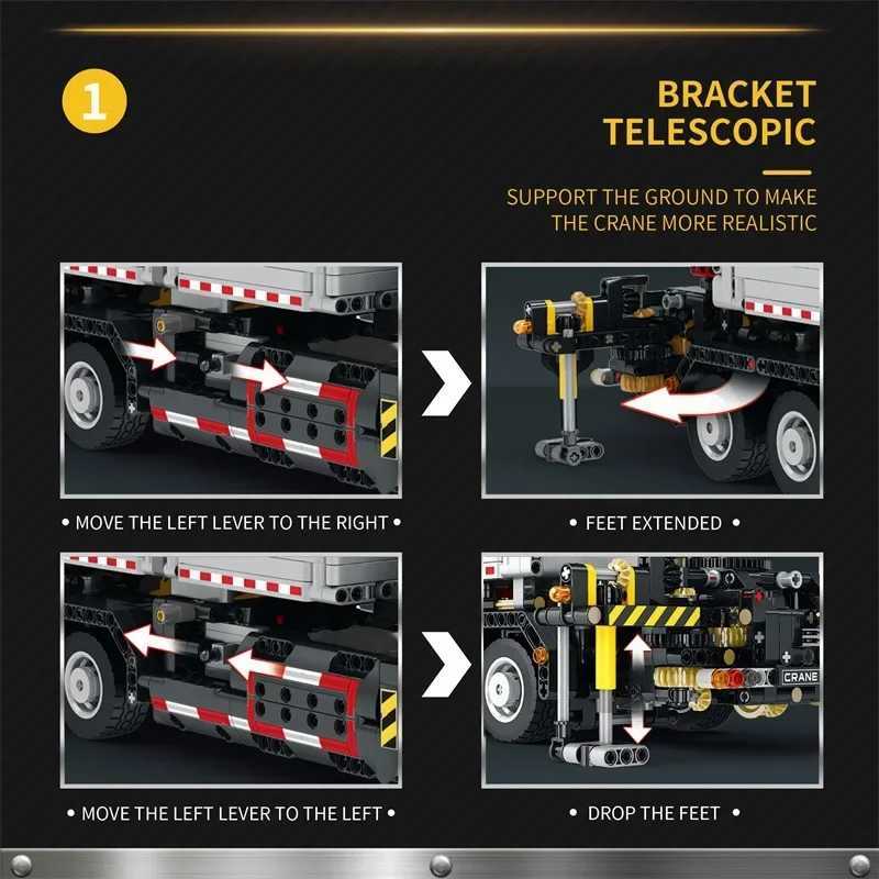 Multifunction crane car building blocks Remote control engineering car RC car building blocks childrens toy birthday gift C251023