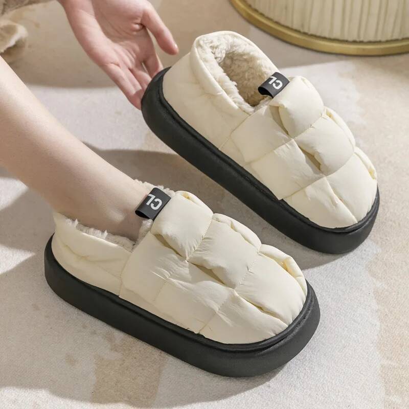 Litfun Warm Fur Fluffy Slippers For Women Outdoor Non-slip Comfort Plsuh Lined Slides Soft Cloud Fuzzy Home Slipper Cotton Shoes ddmythur