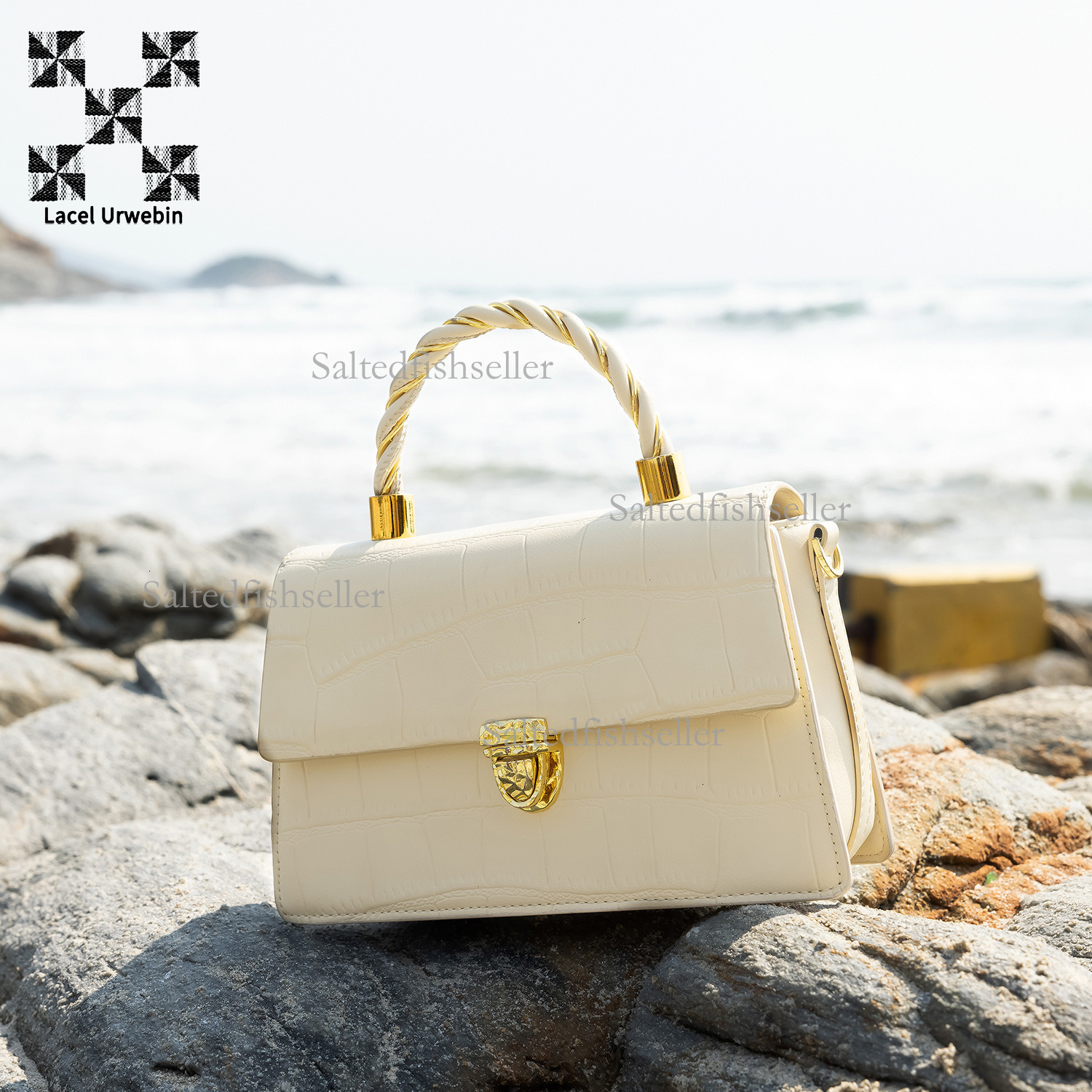 Lacel Urwebin Designer Niche Women's Handbag Spring And Summer New Item Crocodile Pattern High-end Fashion Single Shoulder Slanted Small Square B