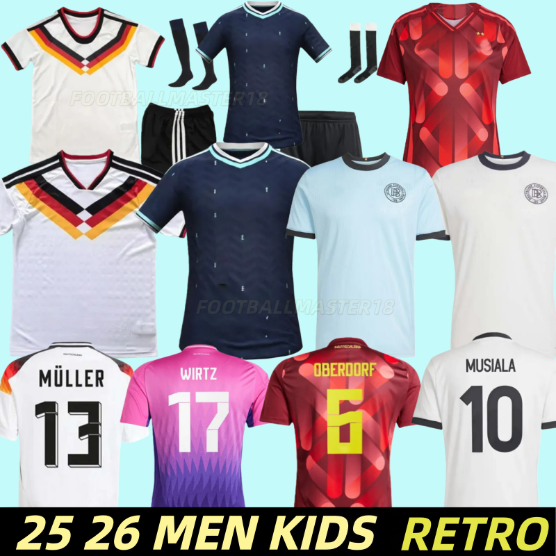 25 26 Germany Soccer Jerseys Sane Hummels Gnabry 2025 2026 Kroos Werner Draxler Reus Tah Muller Gotze Men Football Shirts Kids Kits