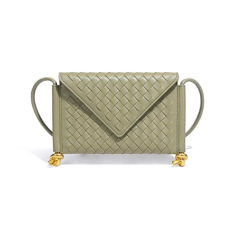 Luxury Brand New Women's 2025 Street Fashion Trend Woven Envelope Single Shoulder Crossbody Messenger Flap Phone Bag Z260224