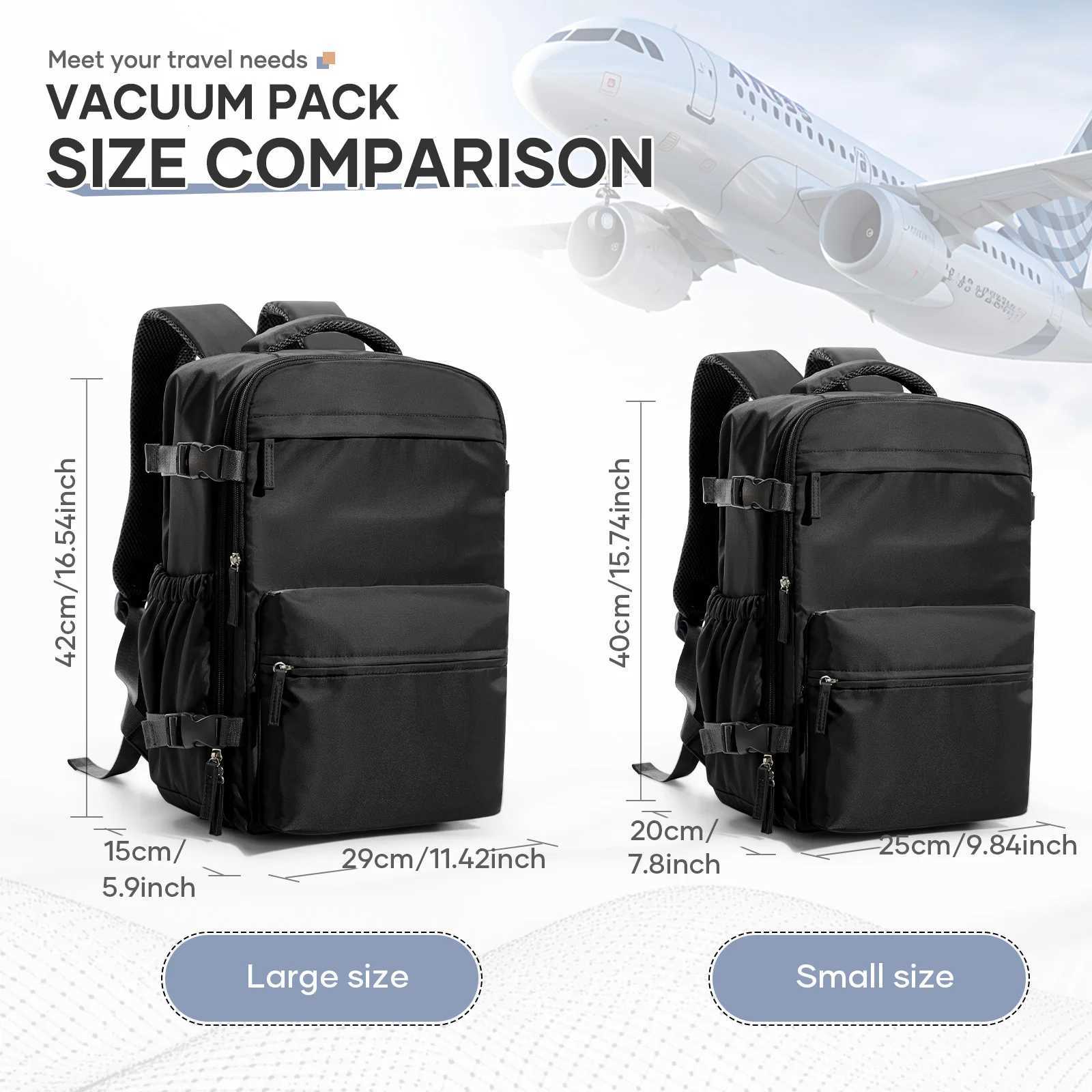 Travel Backpack Airbag 43x29x15 Cabin Bag Airplane Ryanair 40x25x20 Electric Air Vacuum Backpack Hand Luggage Durable Backpack W251025
