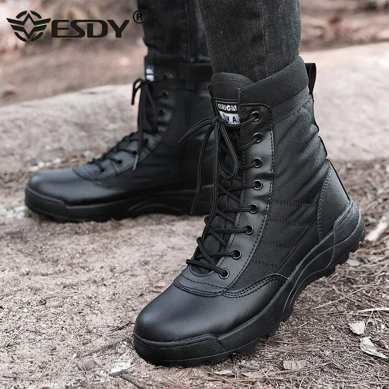 Mens Boots Combat Mens Ankle Boot Tactical Big Size 3646 Boot Male Shoes Work Safety Shoes Men Motocycle Boots 251021