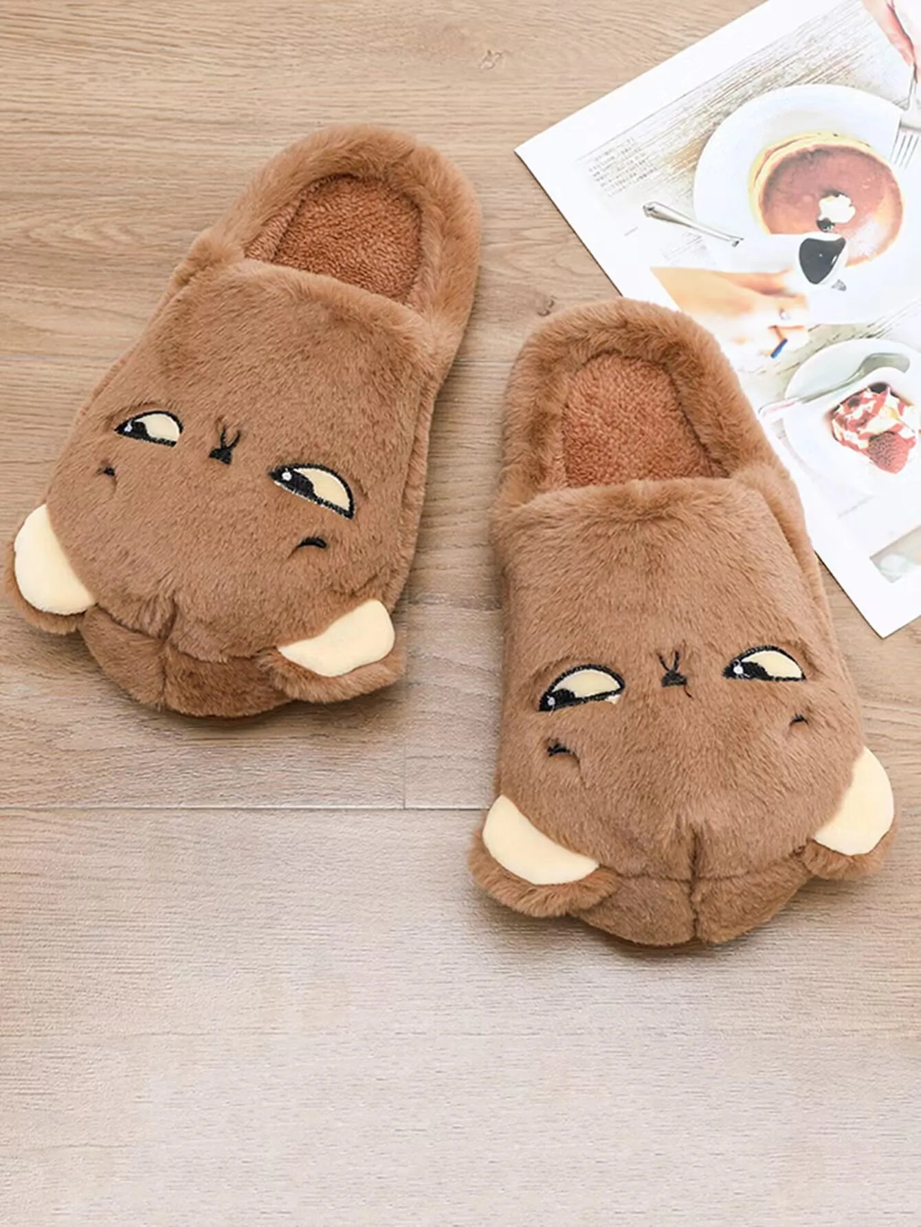 Mens Soil Home Slippers Fun Cartoon Large Size Home Indoor Cotton Slippers251020