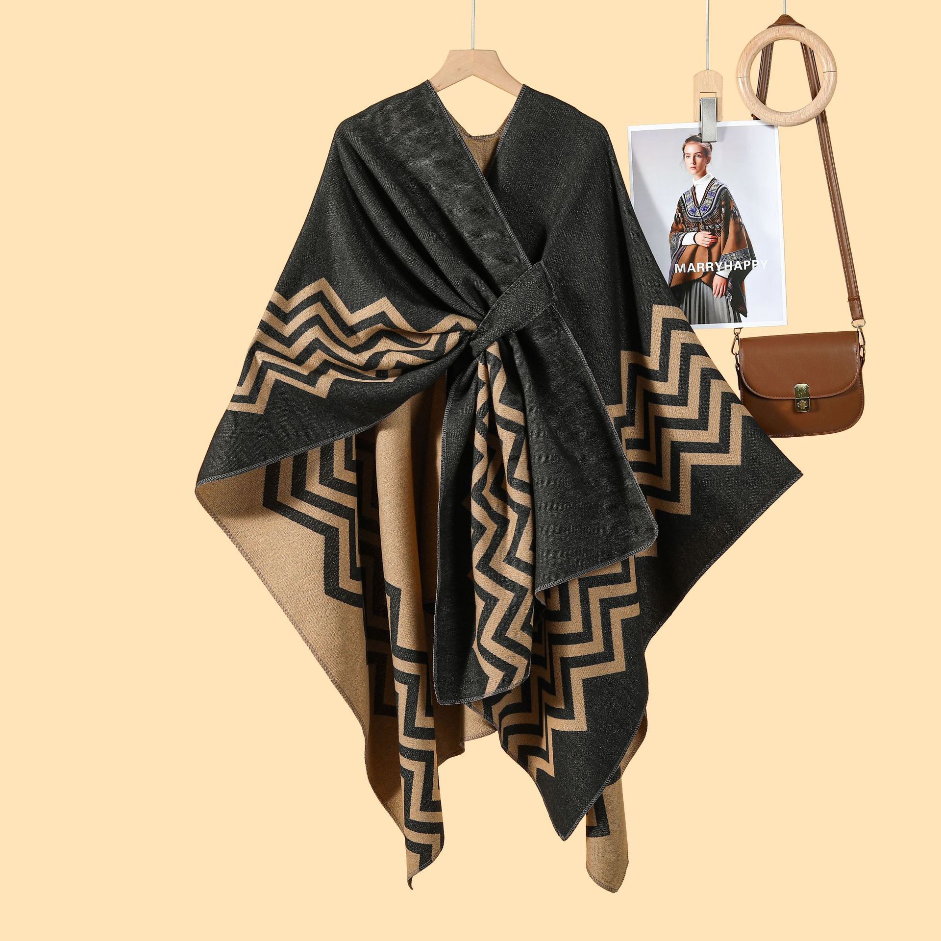 Simple Womens TieSlit Shawl for Spring and Autumn Travel Photography Warm Outdoor Cape Hot Sale New