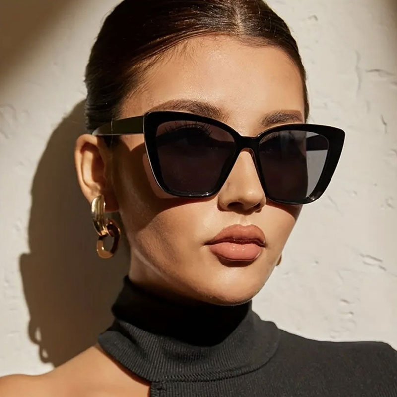Metal Cat Eye Frames Retro Style Sunglasses For Office Commute And Outdoor Use