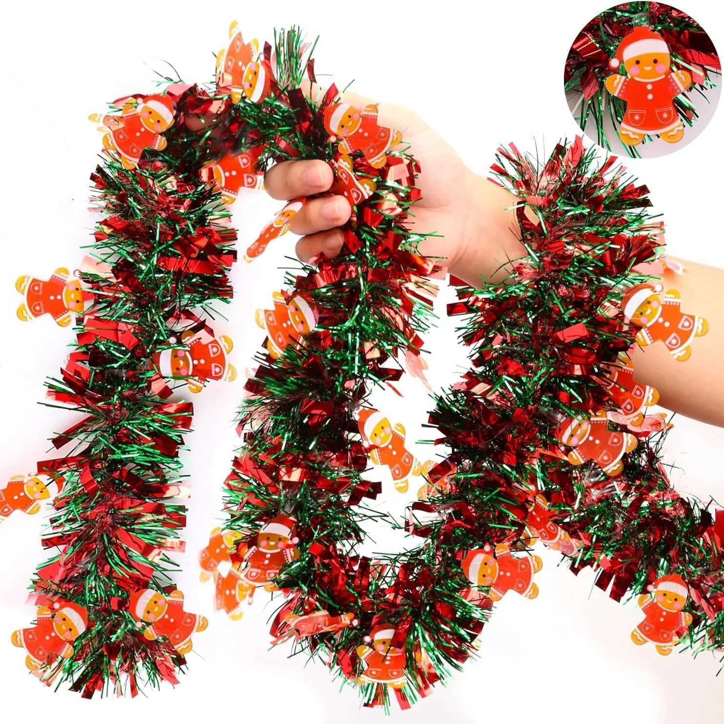 Hot Selling Christmas Decorations with Colorful Stripes Santa Claus Christmas Socks Gingerbread and Floral Decorations C251024