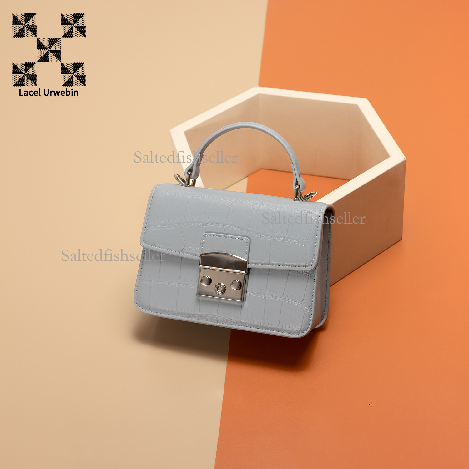 Lacel Urwebin Designer New Korean Casual Metal Snap Button Handbag Fashion And Chic Small And Exquisite Small Square Bag Single Shoulder Women's 