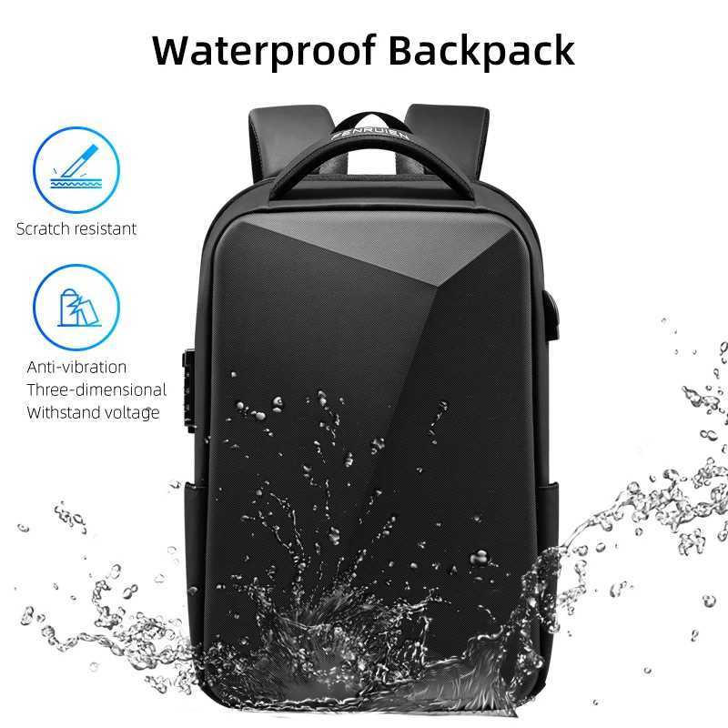 Fenruien Brand Laptop Backpack Antitheft Waterproof School Backpacks USB Charging Men Business Travel Bag Backpack New Design W251025