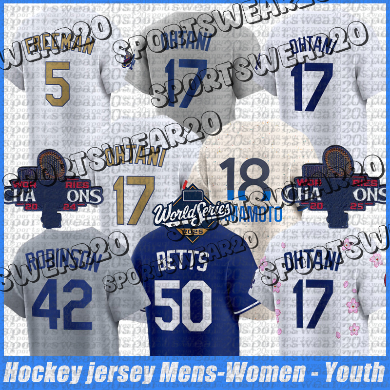 #50 Mookie Betts LA Dodger jersey #17 Shohei Ohtani #5 Freddie Freeman #18 Yoshinobu Yamamoto #31 Tyler Glasnow #13 Max Muncy #7 Blake Snell #25 Tommy Edman Baseball Jerseys
