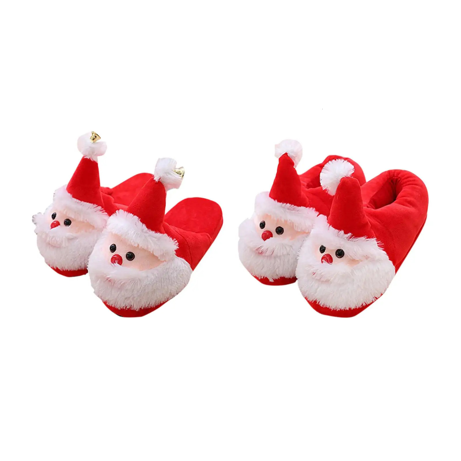 Christmas Slippers Warm Slippers Novelty Warm Xmas Household Slides Shoes Plush Slippers Santa Claus Slippers for Apartment251020