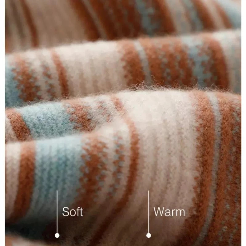 Autumn Winter Women Sweater Turtleneck Long Sleeve Warm Pullovers Fashion Stripe Knitwear Korean Bottoming Shirt Basic Jumper 251023