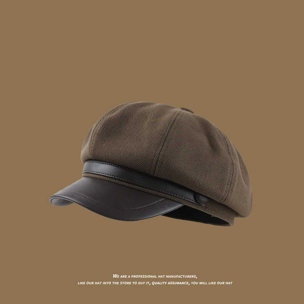 Panama Autumn and Winter Wens Warm Duck Tongue Beret Elegant Artistic Painter Octagonal Hat C H204 Y251025