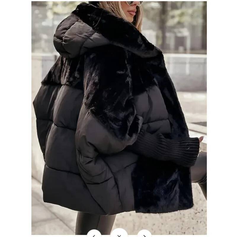 Women's hooded patch warm jacket autumn padded jacket winter oversized jacket winter clothing winter clothing winter clothing