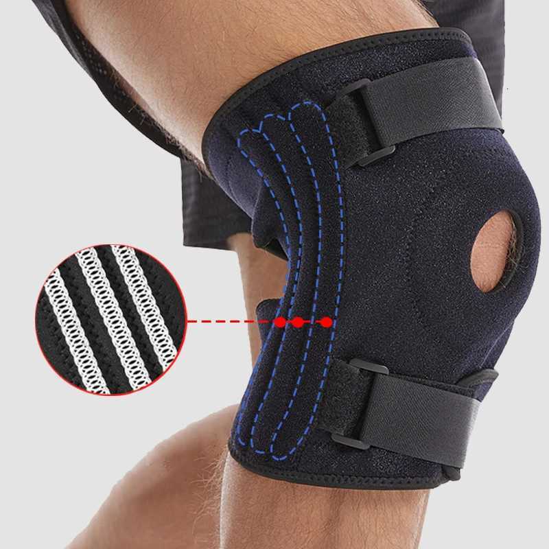 PlusSize Sports Knee Brace with Adjustable Strap Silicone Spring Knee Support Patella Protection Knee Pad for Running Hiking Y251024