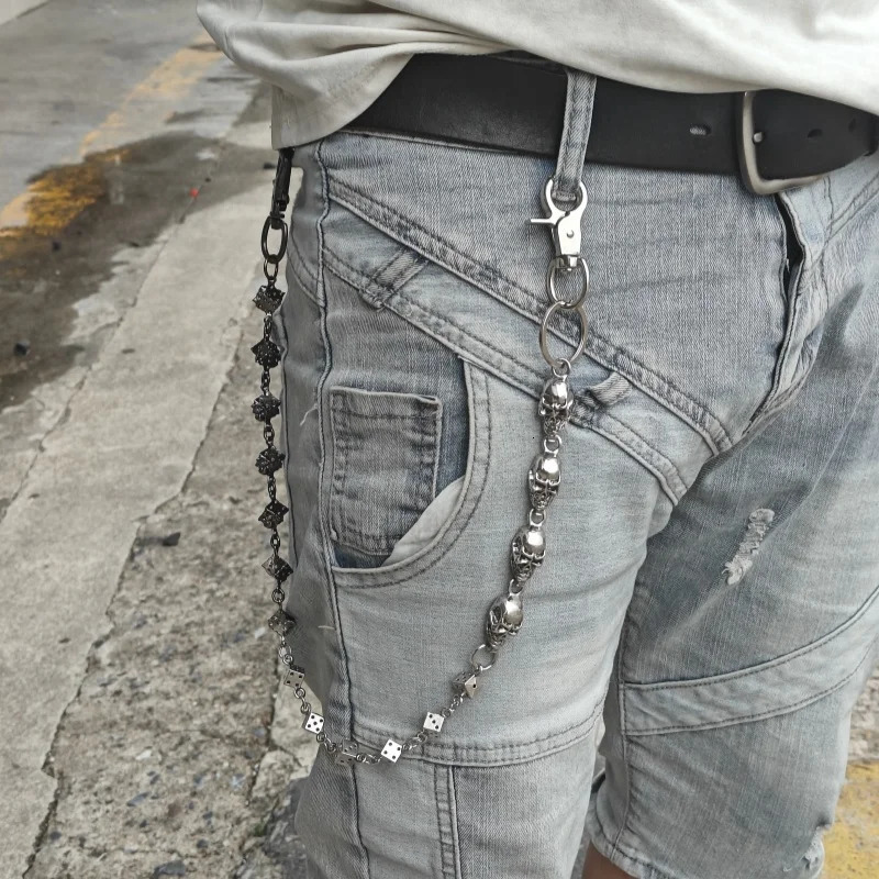 Retro DIY Dice Put Together Skull Pants Chain Y2K Fashionable Men And Women Ones Waist Accessories Holiday Gifts 251023