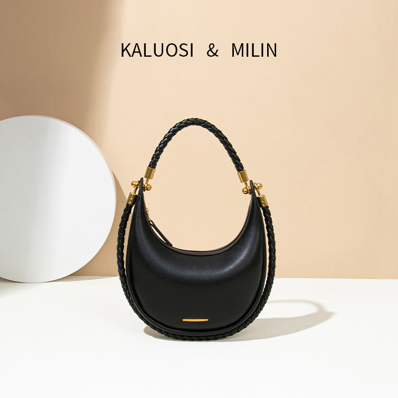 New Women's Underarm High-End Feel Crescent Single Shoulder Crossbody Handbag Light Luxury Hobo Half-Moon Bag