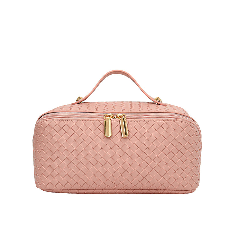 Luxury Brand Designer Bag Cosmetic Bag Solid Color Woven Diamond Wash Bag Large Capacity Travel Spill-Proof Storage Bag Waterproof