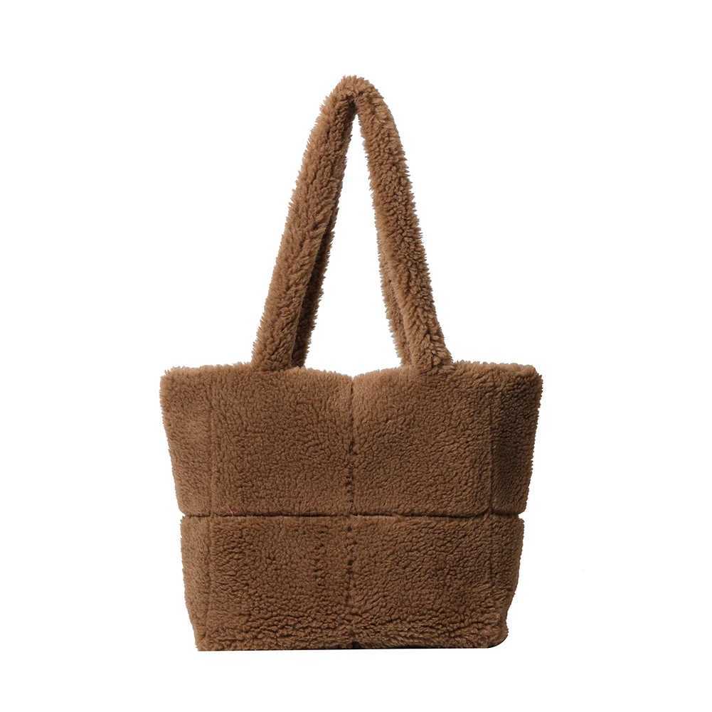 Faux Fur Handbag Women Soft Lambswool Tote Bag Lightweight Plush Tote Handbag Fuzzy Shoulder Bag Shopper Satchel Bag Z251024