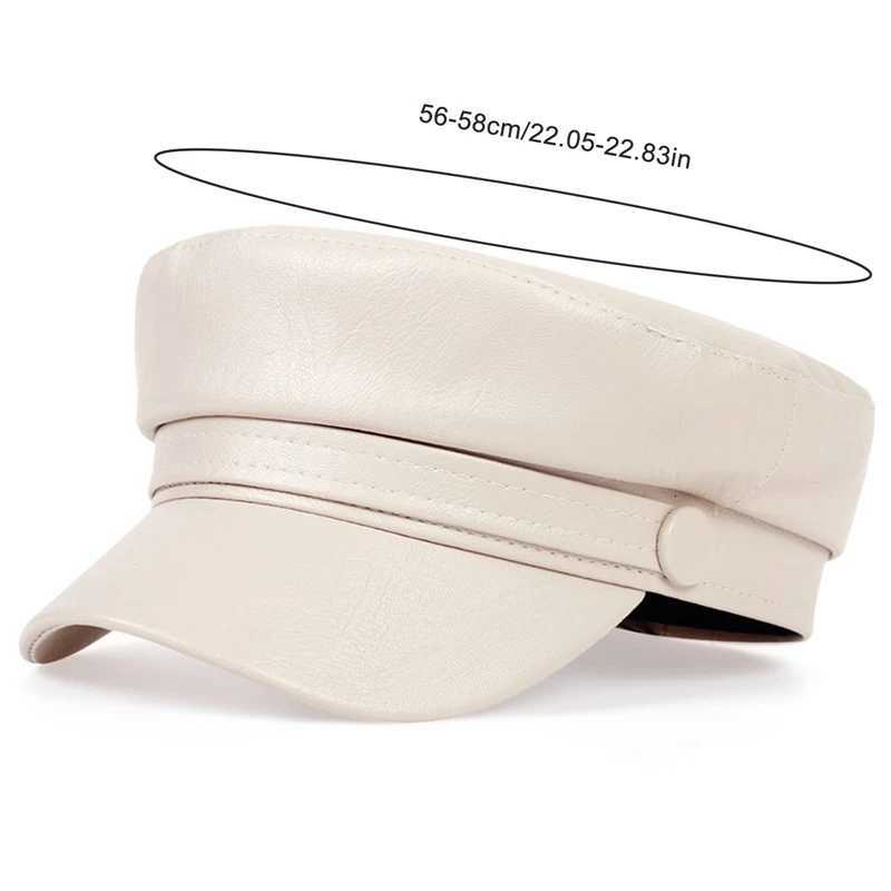 Pu Leather Solid Color Beret Retro Flat Top C Spring and Autumn Outdoor Casual Adt Sun Hats Hip Hop Hat Sunscreen Hat Sports Y251025
