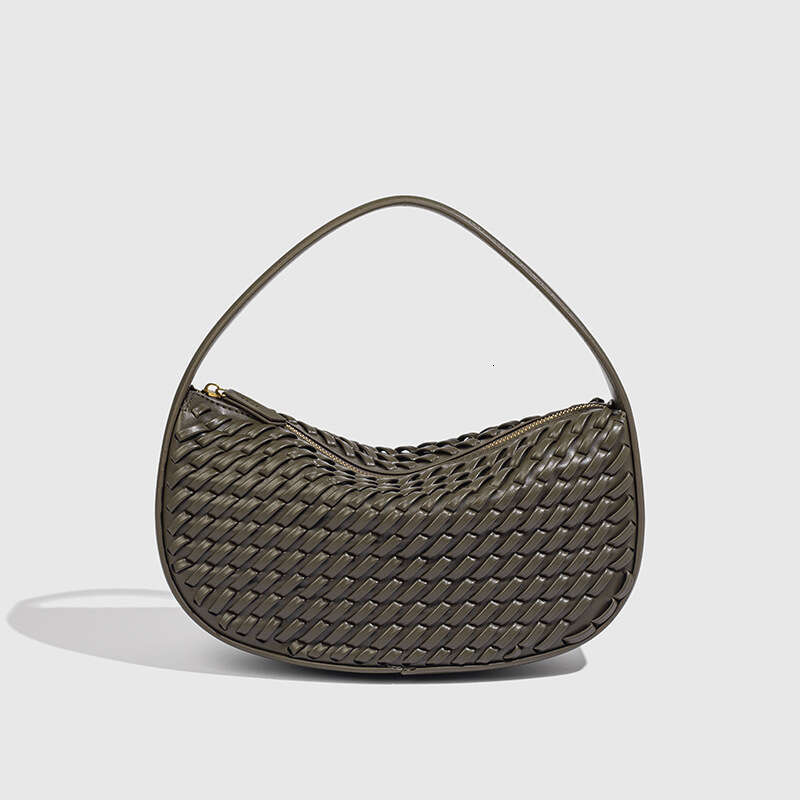 Autumn 2025 New Women's Woven Effect Handheld Zipper Exquisite Versatile Crossbody Bag