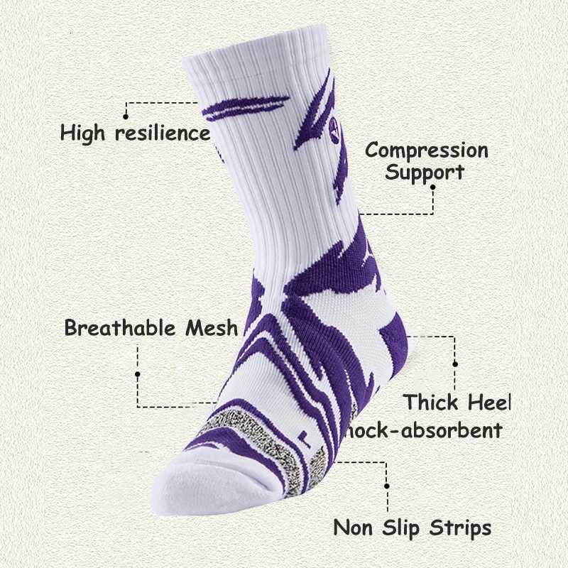 3 Pairs Premium Quality Long Training Socks Non Slip Athletes Moisturewicking Socks Outdoor Golf Racing Cycling Socks Footwear Y251024