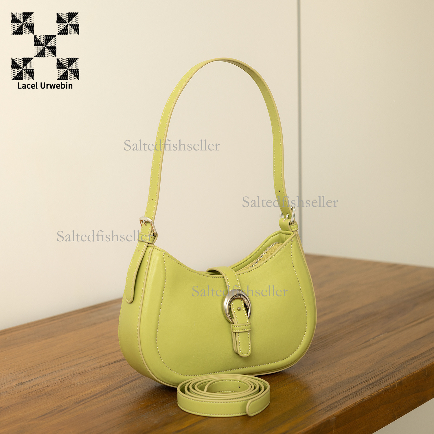 Lacel Urwebin Designer Fashion Women's Shoulder Bag Luxury Spring/summer New Collection Daily Versatile Business Commuter Bag Solid Color Saddle 