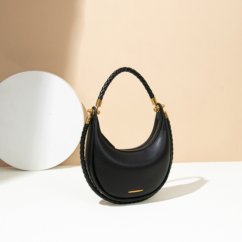 New Women's Underarm High-End Feel Crescent Single Shoulder Crossbody Handbag Light Luxury Hobo Half-Moon Bag