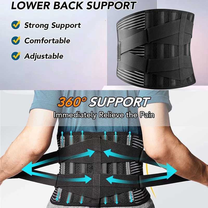 Lower Back Brace with 6 Stays Antiskid Orthopedic Lumbar Support Breathable Waist Support Belt for Gym Pain Relief Y251025