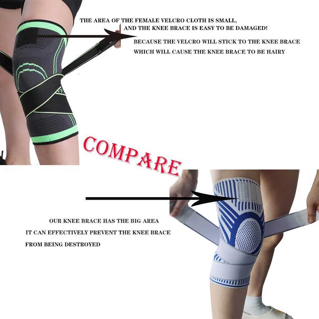 1PC Men Compression Sport Crossfit Knee Pads Fitness Gear Elastic Basketball Volleyball Knee Brace with Long Straps Y251024