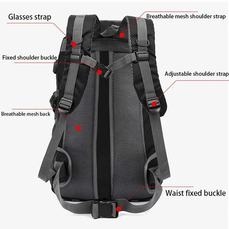 Antitheft Mountaineering Waterproof Backpack Men Riding Sport Bags Outdoor Camping Travel Backpacks Climbing Hiking Bag For Men W251025