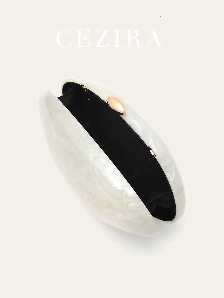 Fashion Womens Glamorous Elegant Novelty Shell Shaped Clutch Solid Color Acrylic Long Chain Evening Bag Party Dinner Banquet Z251024