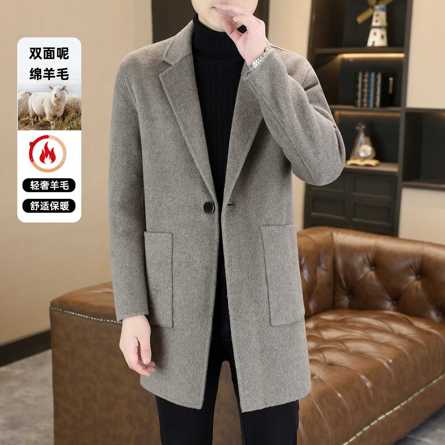 High Quality Mens Business Casual Woolen Coats 2025 Autumn Winter 70 Wool Windbreaker Jackets Outwear Warm Overcoat ClothingT251025