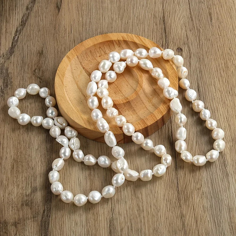 DAINASHI 89mm Baroque Natural Freshwater Pearl Necklaces for Women 86cm Long Sweater Necklaces Jewelry Gift Wholesale 251016