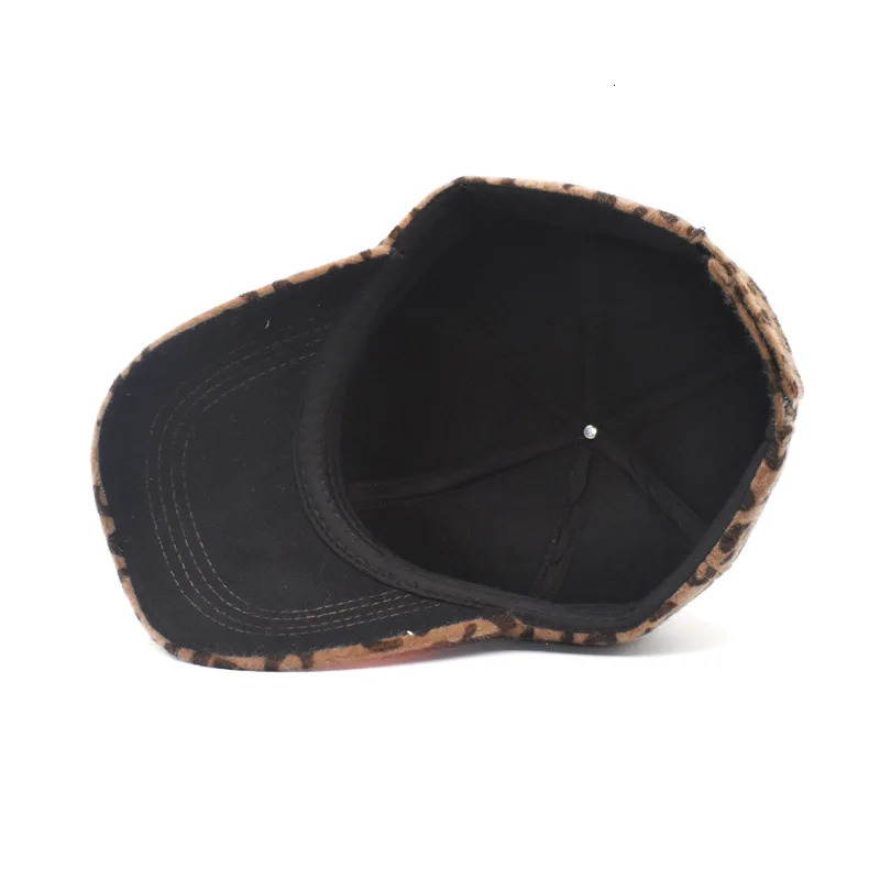 WomenS Plush Leopard Print Baseball CapAdjustable Lightweight Warm Hat for Fall and WinterSuitable for PartyEverydaySports 251023