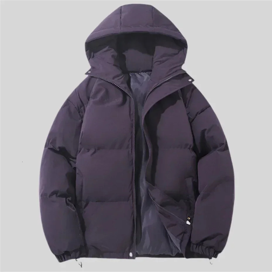 Oversized Mens Winter Fleece Jackets Parkas Hooded Zipper Jackets for Men Thick Warm Casual Pink Jackets Coats Mens Clothing 251020