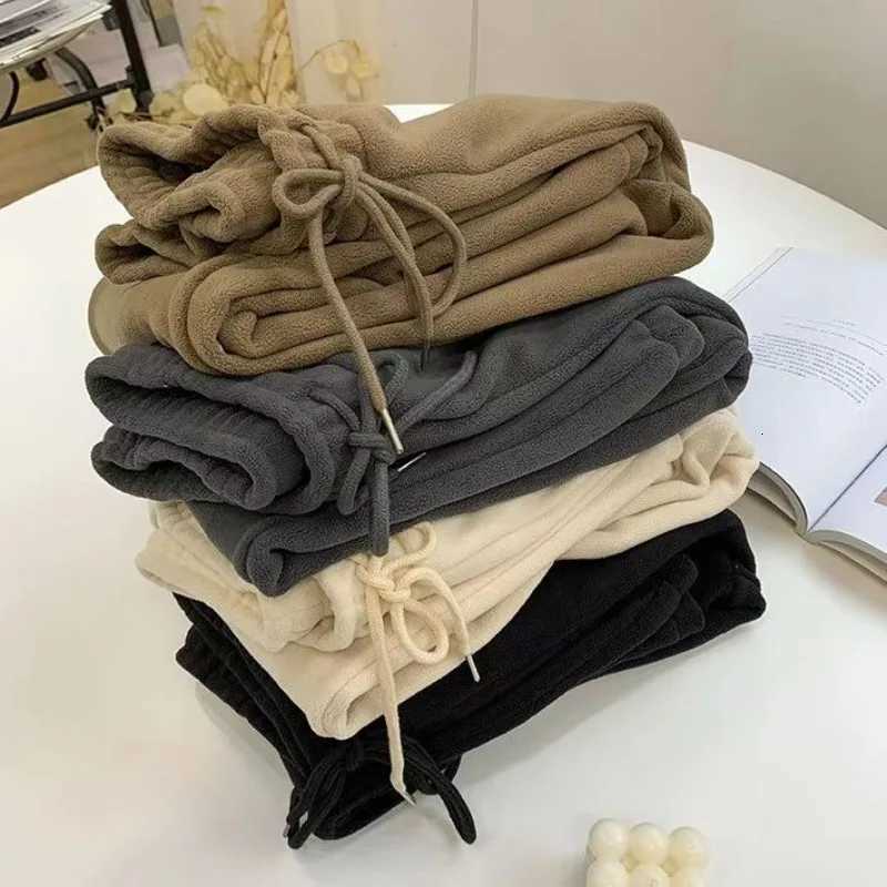 Women Winter Thick Warm Trousers Warm Doublesided Polar Fleece Harem Pants Casual Sports High Waist Comfortable Baggy Long PantT251025