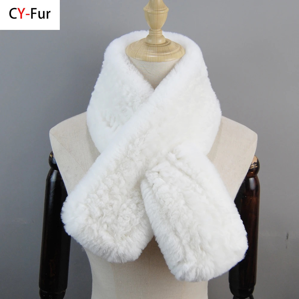 Russia Winter Real Rex Rabbit Fur Scarf Women Winter Warm 100 Natural Rex Rabbit Fur Scarves Lady Knitted Real Fur Mufflers 251020