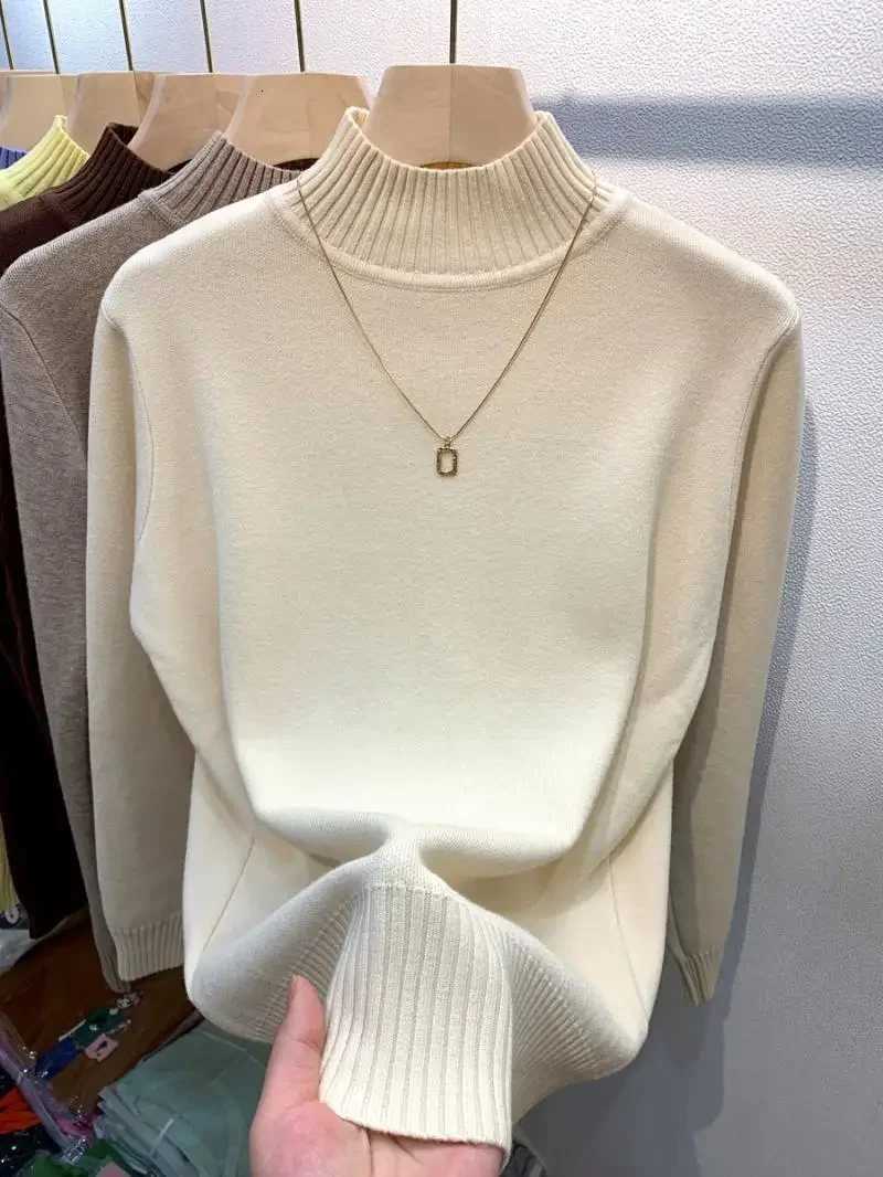 Candy Color Half Turtleneck Sweater Pullover Women Fall Winter Slim Soft Knitwear Jumper Korean Casual Warm Knit Long Sleeve TopT251025