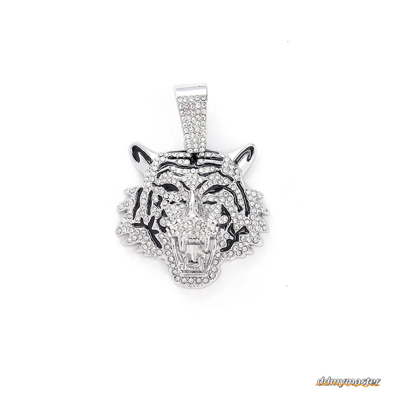 Men's Alloy Cuban Chain Necklace With 3D Tiger Pendant - Hip Hop Style Statement Jewelry Ddmymaster