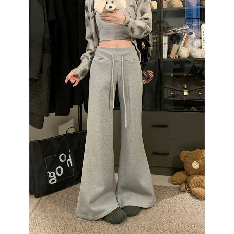 MEXZT Fleece Black Sweatpants Women Streetwear White Baggy Wide Leg Joggers Harajuku Korean Flare Pants Winter Fashion TrousersT251025