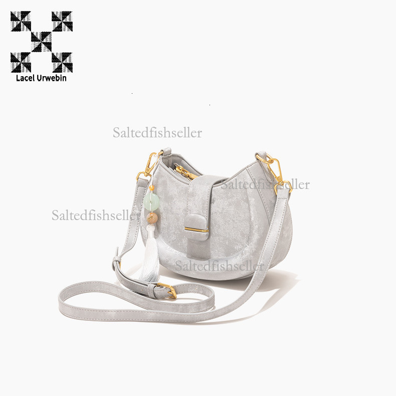Lacel Urwebin Designer New Chinese Underarm Bag Luxury Trendy Simple Style Velvet Shoulder Bag Fashion Mini Women's Bag Phone Bag Handbag
